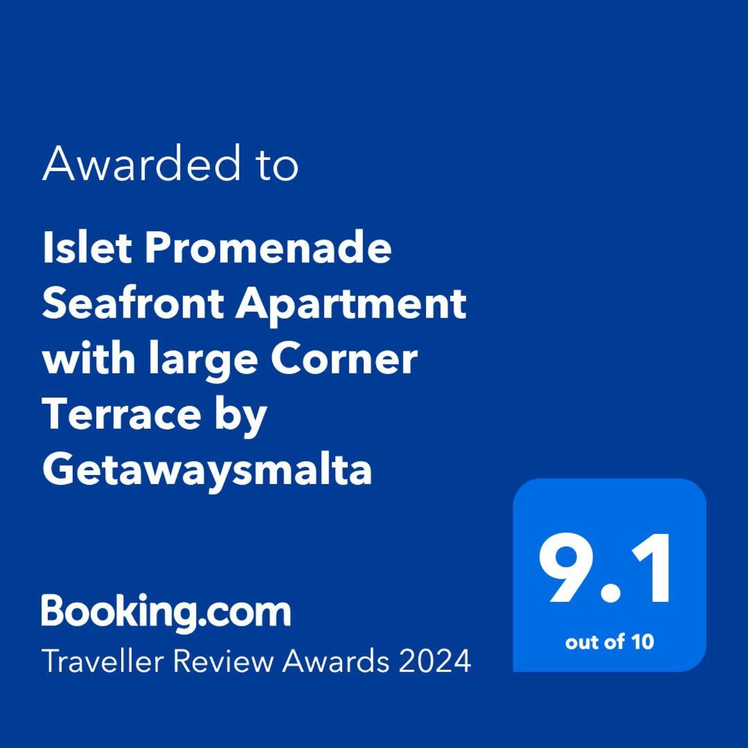 Islet Promenade Seafront Apartment With Large Corner Terrace By Getawaysmalta St. Paul's Bay Exterior photo